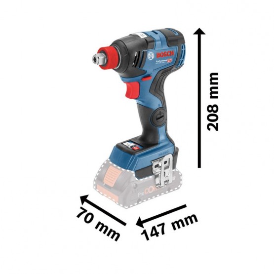 Акумулаторен безчетков ударен гайковерт Bosch GDX 18V-200, 1/2", 1/4'', 18 V, 200 Nm, с 2 батерии 4.0 Ah, зарядно и L куфар