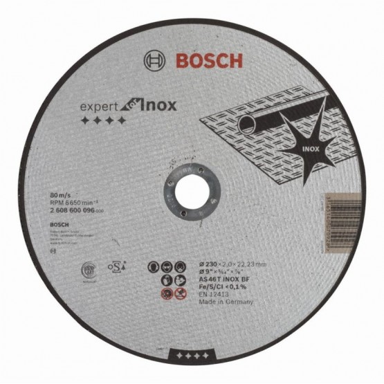 Диск за рязане за инокс 230 мм 2 мм BOSCH Professional AS 46 T INOX BF 2608600096