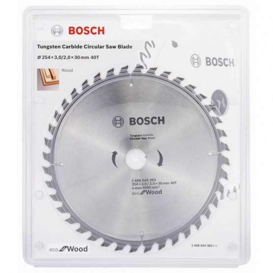 Циркулярен диск за дърво 254х30х3 мм 40 зъба BOSCH Professional Eco 2608644383