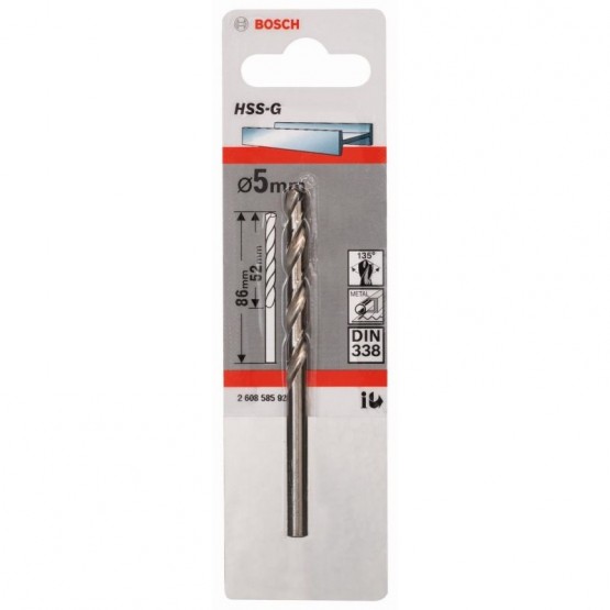 Свредло за метал 5x52x86 мм BOSCH Professional HSS-G DIN 338 2608585922