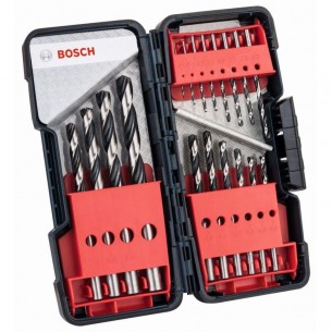 Комплект спирални свредла 1-10 мм 18 части BOSCH Professional HSS PointTeQ ToughBox 2608577350