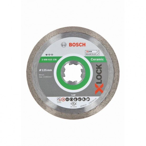 Диамантен диск за керамика 125x22.23x1.6x7 мм BOSCH Professional X-LOCK 2608615138