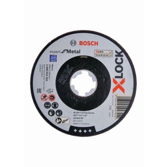 Диск за рязане на метал 125x1.6x22.23 мм BOSCH Professional X-LOCK Expert 2608619254