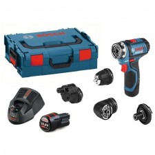 Акумулаторен винтоверт с приставки BOSCH Professional GSR 12V-15 FC, 12V, 2Ah, 2бр. батерии 06019F6000