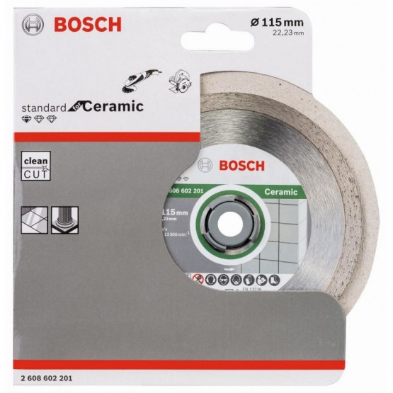 Диамантен диск за рязане на керамика 115x22.23x1.6x7 мм BOSCH Professional 2608602201