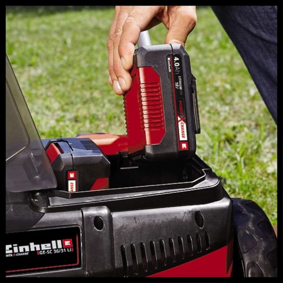 Акумулаторен култиватор-аератор Einhell GC-SC 36/31 Li - Solo Power X-Change, без батерии и зарядно устройство 18+18 V 310 мм 28 л (3420660)