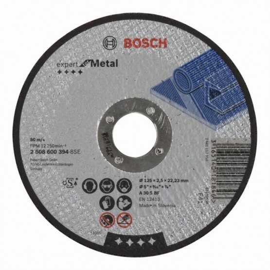 Диск за рязане на метал 125 мм 2.5 мм BOSCH Professional A 30 S BF 2608600394