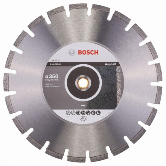 Диамантен диск за рязане на асфалт 350x20/25.40x3.2x10 мм BOSCH Professional 2608602625