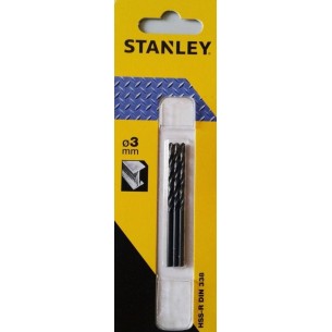 Свредло за метал STANLEY, ф3 мм, HSS-R Din 338, 3 бр