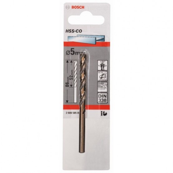 Свредло за метал 5x52x86 мм BOSCH Professional HSS-Co DIN 338 2608585851