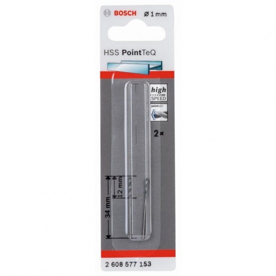 Спирално свредло 1 мм BOSCH Professional HSS PointTeQ 2608577153