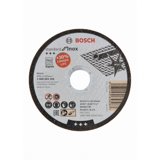 Диск за рязане на инокс 115 мм 22.23 мм 1 мм BOSCH Professional Rapido WA 60 T BF 2608603169