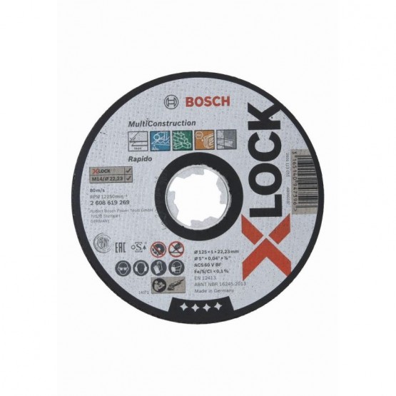 Диск за рязане 125x1x22.23 мм BOSCH Professional X-LOCK 2608619269