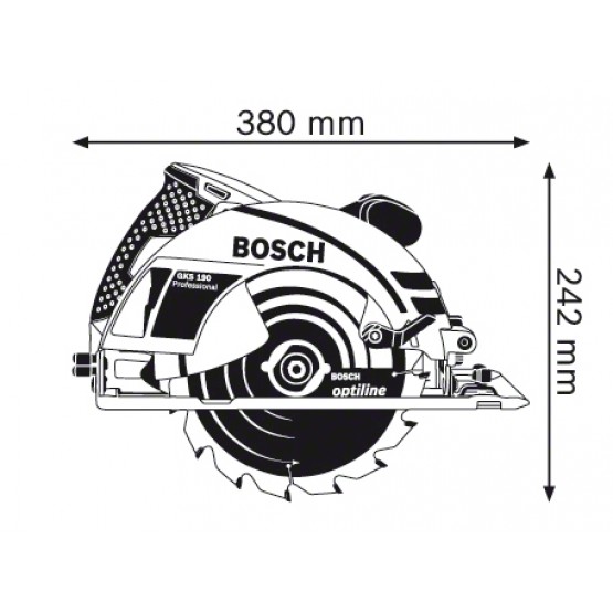 Ръчен циркуляр BOSCH Professional GKS 190 , 1400W, 190мм 0601623000