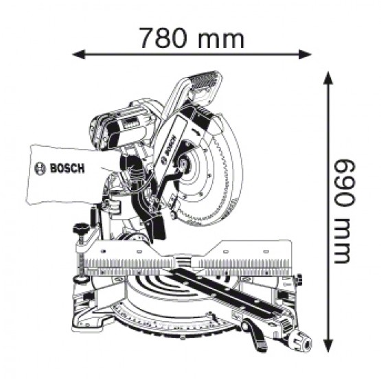 Циркуляр за рязане, чрез потапяне BOSCH Professional GCM 12 GDL , 2000W, 305мм 0601B23600