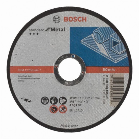 Диск за рязане на метал 125 мм 22.23 мм 1.6 мм BOSCH Professional A 60 T BF 2608603165