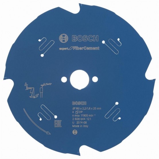 Циркулярен диск за цимент 190х20х2.2 мм 54 зъба BOSCH Professional Expert 2608644121