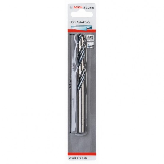 Спирално свредло 11 мм BOSCH Professional HSS PointTeQ 2608577175