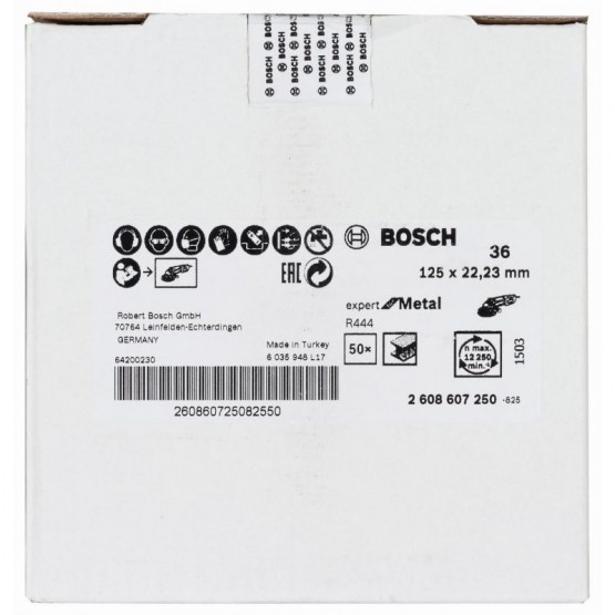 Фибродиск за шлайфане на метал 125 мм K36 BOSCH Professional R444 2608607250