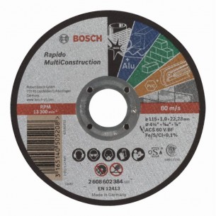 Диск за рязане на метал 115 мм 1 мм BOSCH Professional Rapido ACS 60 V BF 2608602384