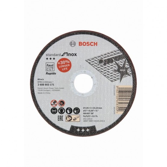 Диск за рязане на инокс 125 мм 22.23 мм 1 мм BOSCH Professional Rapido WA 60 T BF 2608603171