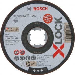 Диск за рязане на инокс 10x125x1x22.23 мм BOSCH Professional X-LOCK 2608619267