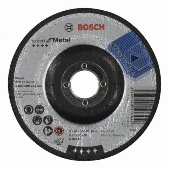 Диск за грубо шлифоване вдлъбнат метал 125 мм 6 мм BOSCH Professional A 30 T BF 2608600223