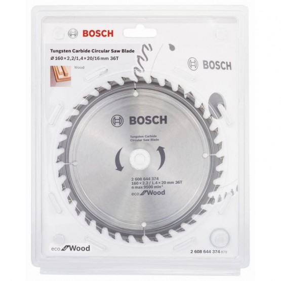 Циркулярен диск за дърво 160х20х2.2 мм 36 зъба BOSCH Professional Eco 2608644374