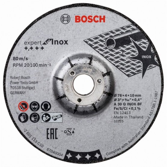 Диск за грубо шлайфане на инокс 2 бр. 76x4x10 мм BOSCH Professional Expert 2608601705