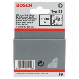 Скоби за такер тип 53 11.4x0.74x6 мм 1000 бр BOSCH Professional 1609200326