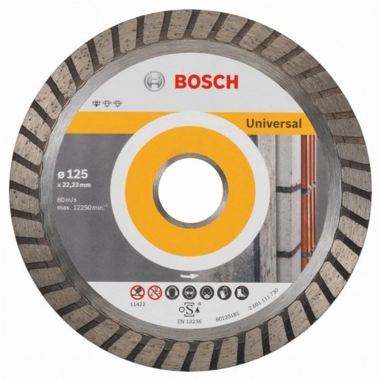 Диамантен диск за рязане 125x22.23x2x10 мм BOSCH Professional Turbo 2608602394