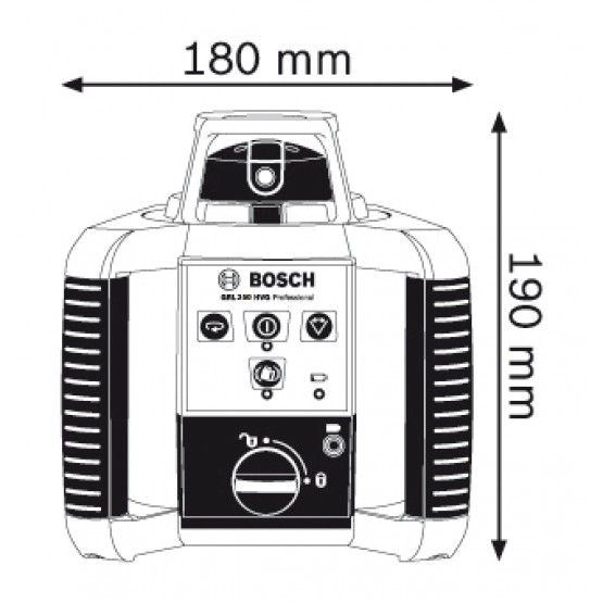 Ротационен лазерен нивелир BOSCH Professional GRL 250 HV , до 250м, с дистанционно 0601061600