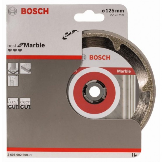 Диамантен диск за рязане на мрамор 125x22.23x2.2x3 мм BOSCH Professional 2608602690