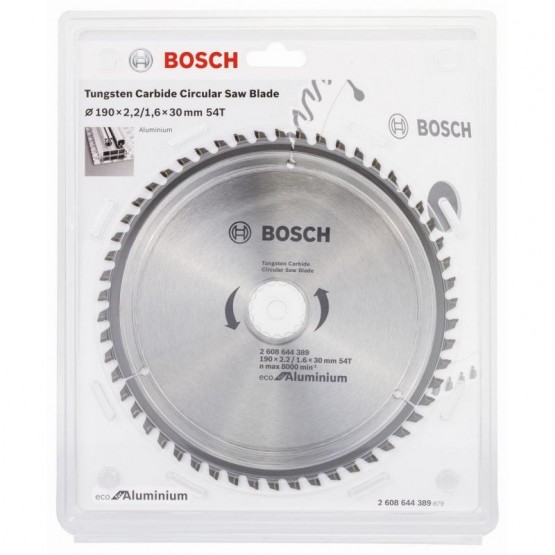 Циркулярен диск за алуминии 190х20х2.2 мм 54 зъба BOSCH Professional Eco 2608644389