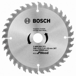 Циркулярен диск за дърво 150х20х2.2 мм 36 зъба BOSCH Professional Eco 2608644371