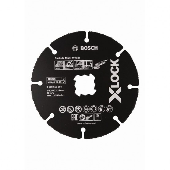 Карбиден диск за рязане 125 мм BOSCH Professional X-LOCK Carbide 2608619284