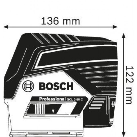 Комбиниран лазерен нивелир BOSCH Professional GCL 2-50 C , до 50м, стенен държач, чанта 0601066G03