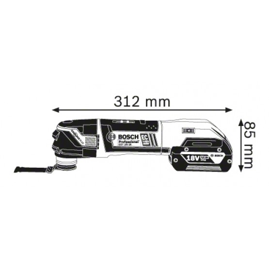 Акумулаторен многофункционален инструмент BOSCH Professional GOP 18 V-28 18V, Li-Ion, без батерия и зарядно устройство 06018B6002