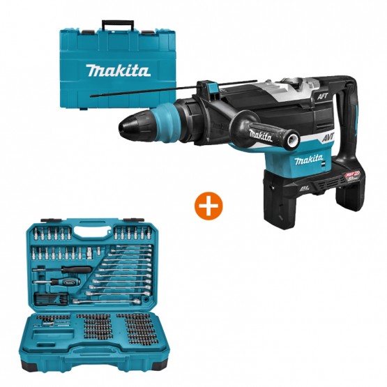 Комплект перфоратор акумулаторен Makita HR006GZ, 80 V, 21.4 J + гедоре комплект Makita E-10883