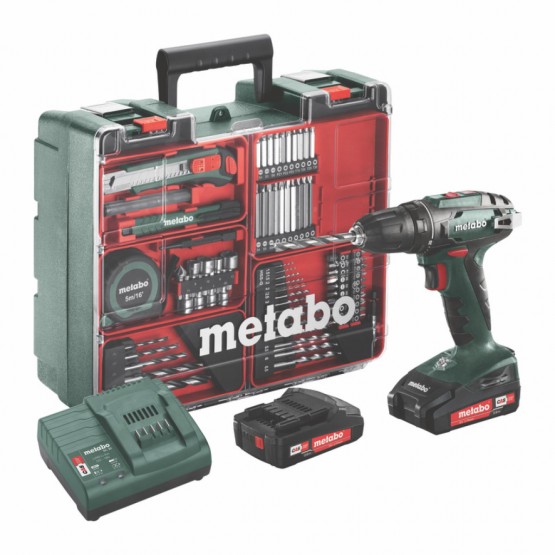 Акумулаторен винтоверт METABO BS 18 SET, 18 V, 48 Nm, 2 батерии 2.0 Ah и зарядно