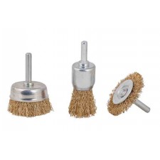 Четки за бормашина месинг Raider 3 броя комплект