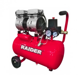 Монофазен безмаслен бутален компресор за въздух Raider RD-AC07, 0.75 kW, 135 л/мин, 8 бара, 24 л