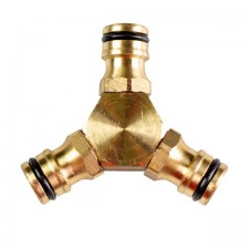 Месингов разклонител за конектори TopGarden, 3-посочен