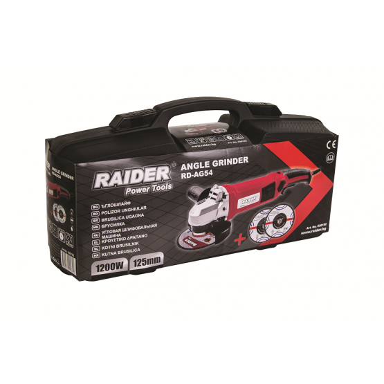 Ъглошлайф RAIDER RD-AG54, 125 мм, 1200 W, в куфар