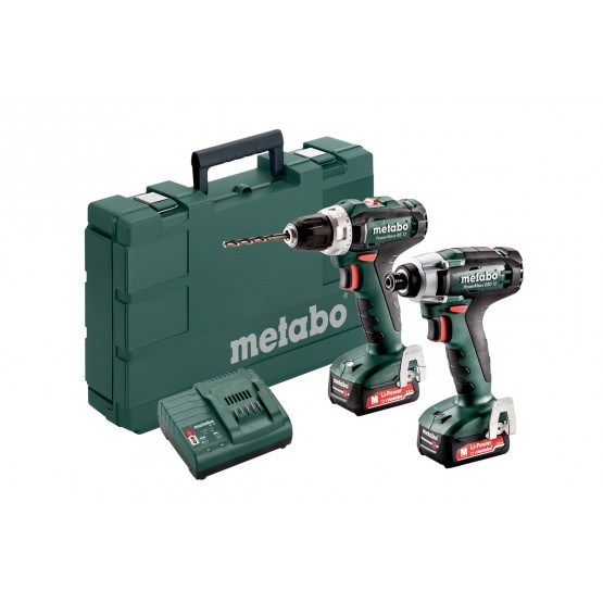 Комплект акумулаторни винтоверт и гайковерт METABO COMBO SET BS+SSD, 12 V, с 2 батерии 2.0 Ah, зарядно и куфар