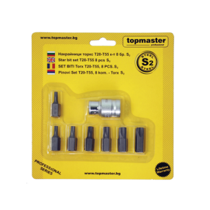 Накрайници Torx T20-T55 1/2" комплект Topmaster 8 бр.