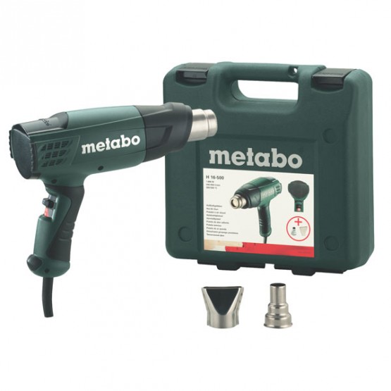 Пистолет за горещ въздух METABO H 16-500, 1600 W, 450 л./мин., в куфар, с дюзи