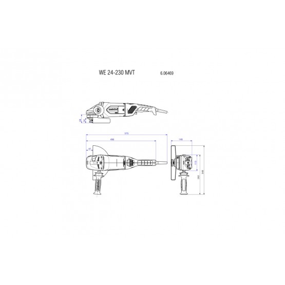 Електрически ъглошлайф Metabo WE 24-230 MVT, 2400 W, Ø 230 мм