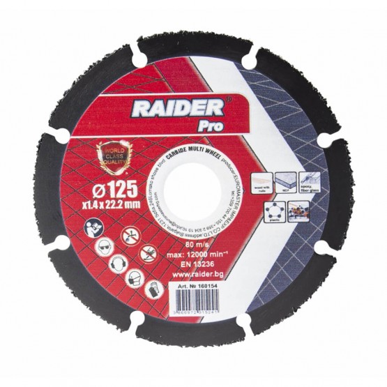 Диск за ъглошлайф Raider Carbide Multi Wheel, 125x22х1.4 мм