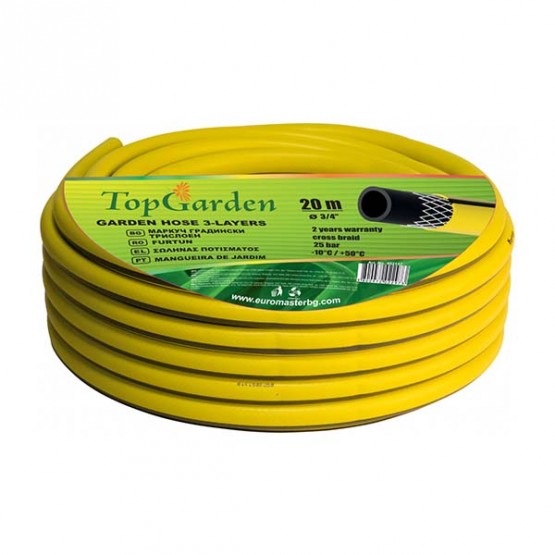 Градински трислоен маркуч TopGarden, 3/4", 20 м